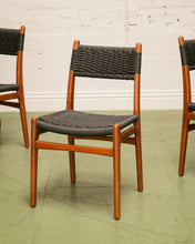 Load image into Gallery viewer, Black Woven and Wood Dining Chair
