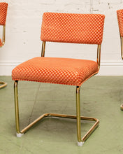 Load image into Gallery viewer, Checkered Cantilever Dining Chair in Rust Orange
