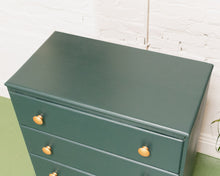 Load image into Gallery viewer, Forest Dark Green Highboy Chest of Drawers
