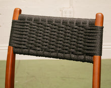 Load image into Gallery viewer, Black Woven and Wood Dining Chair
