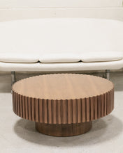 Load image into Gallery viewer, Paneled Round Wood Coffee Table
