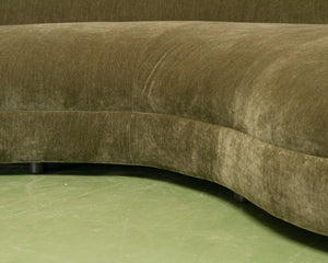 Aria 1 Piece Curved Sofa in Amici Moss