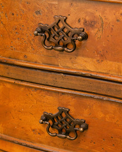 Narrow Walnut Serpentine Shaped Chest Of Four Drawers