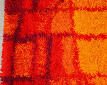 Load image into Gallery viewer, Red and Orange Rya Rug
