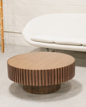 Load image into Gallery viewer, Paneled Round Wood Coffee Table
