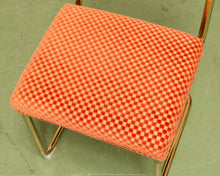 Load image into Gallery viewer, Checkered Cantilever Dining Chair in Rust Orange
