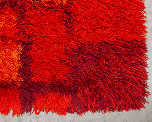 Red and Orange Rya Rug