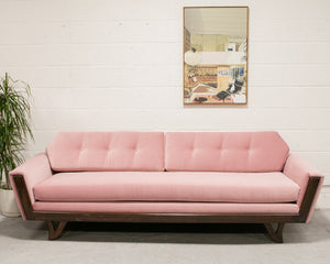 Pink Desmond Walnut Framed Sofa 80”