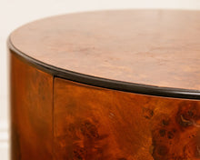 Load image into Gallery viewer, Vintage Art Deco Drum Side Table with Storage
