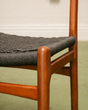 Load image into Gallery viewer, Black Woven and Wood Dining Chair
