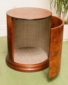 Vintage Art Deco Drum Side Table with Storage