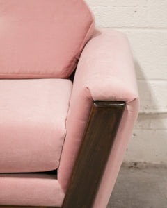 Pink Desmond Walnut Framed Sofa 80”