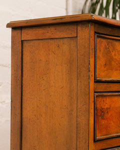 Narrow Walnut Serpentine Shaped Chest Of Four Drawers