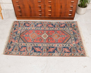 Persian coral Antique Rug