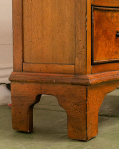 Narrow Walnut Serpentine Shaped Chest Of Four Drawers