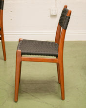 Load image into Gallery viewer, Black Woven and Wood Dining Chair
