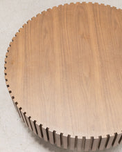 Load image into Gallery viewer, Paneled Round Wood Coffee Table
