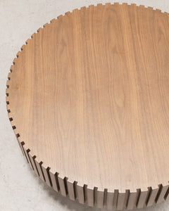 Paneled Round Wood Coffee Table