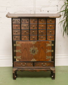 19th Century Antique Asian Medicine Cabinet