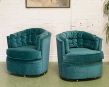 Load image into Gallery viewer, 1960’s Teal Swivel Chairs
