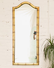 Load image into Gallery viewer, Vintage Gold Faux Bamboo Mirror
