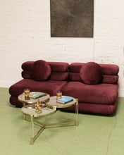 Load image into Gallery viewer, Elodie Velvet 2 Piece Loveseat Modular Sectional in Maroon
