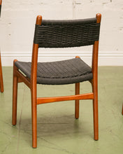 Load image into Gallery viewer, Black Woven and Wood Dining Chair
