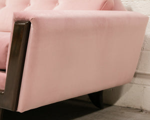 Pink Desmond Walnut Framed Sofa 80”