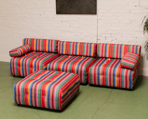 Striped Low Profile Modular Sofa