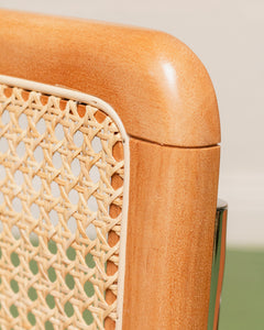 Blonde Rattan Dining Chair No Buttons