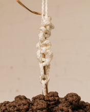 Load image into Gallery viewer, Macrame Brown and Cream Hanging Lamp
