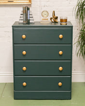 Load image into Gallery viewer, Forest Dark Green Highboy Chest of Drawers
