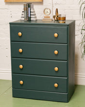 Load image into Gallery viewer, Forest Dark Green Highboy Chest of Drawers
