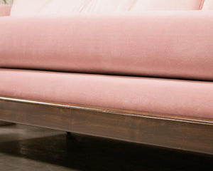 Pink Desmond Walnut Framed Sofa 80”