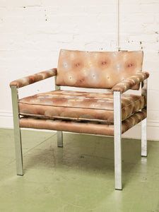 Milo Baughman Style Chrome Lounge Chair, Sold Separately