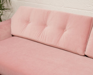 Pink Desmond Walnut Framed Sofa 80”