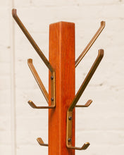 Load image into Gallery viewer, Antique Oak Floor Coat Rack
