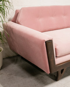 Pink Desmond Walnut Framed Sofa 80”