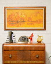 Load image into Gallery viewer, Orange Cityscape Mid Century Painting
