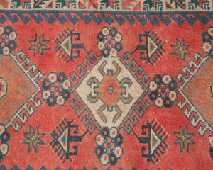 Persian coral Antique Rug