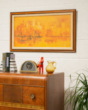 Load image into Gallery viewer, Orange Cityscape Mid Century Painting
