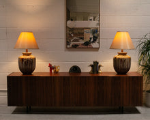 Load image into Gallery viewer, Glazed Vintage Pair of Mid Century Lamps
