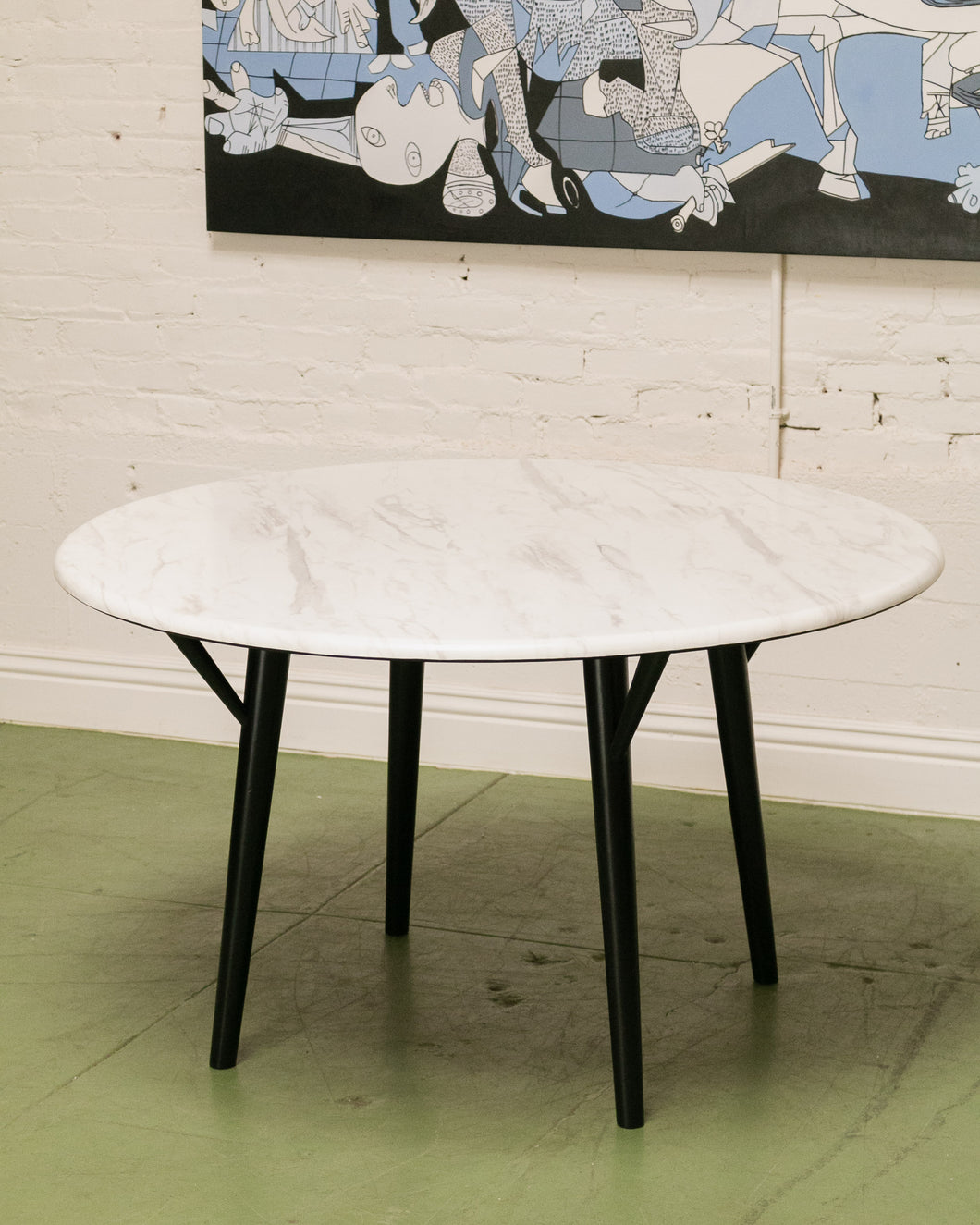 Faux Marble Round Dining Table