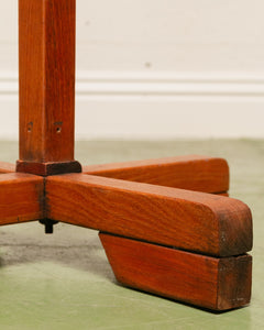 Antique Oak Floor Coat Rack