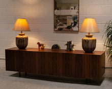 Load image into Gallery viewer, Glazed Vintage Pair of Mid Century Lamps
