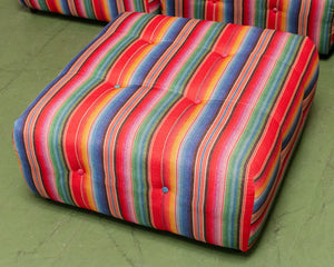 Striped Low Profile Modular Sofa