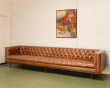 Load image into Gallery viewer, 12 Foot Leather Tufted Sofa
