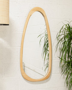 Futuristic Natural Wood Mirror