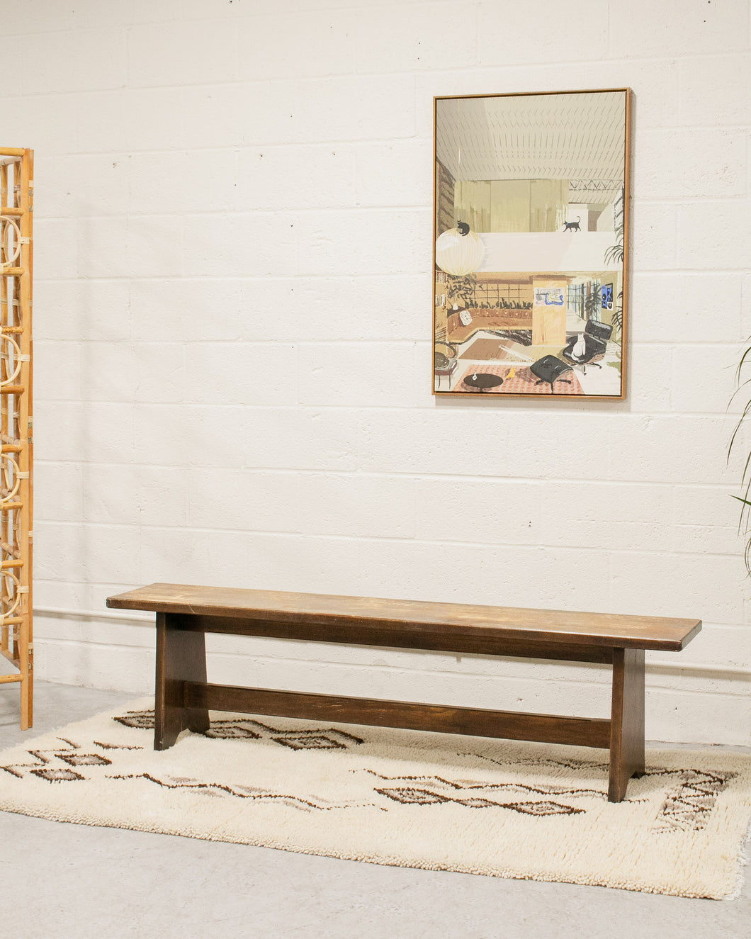 Vintage Solid Wood Bench