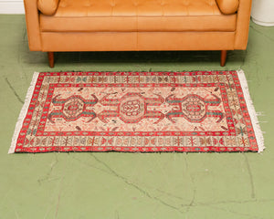 Vintage Silk and Wool Kilim Rug